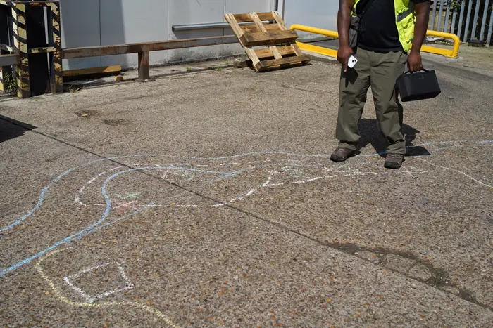 A chalk map drawn on the ground