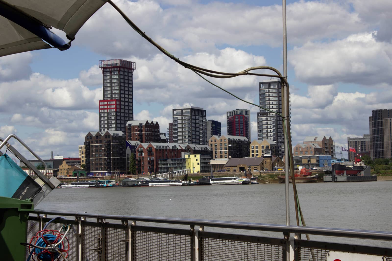 New riverside towers seen from the water